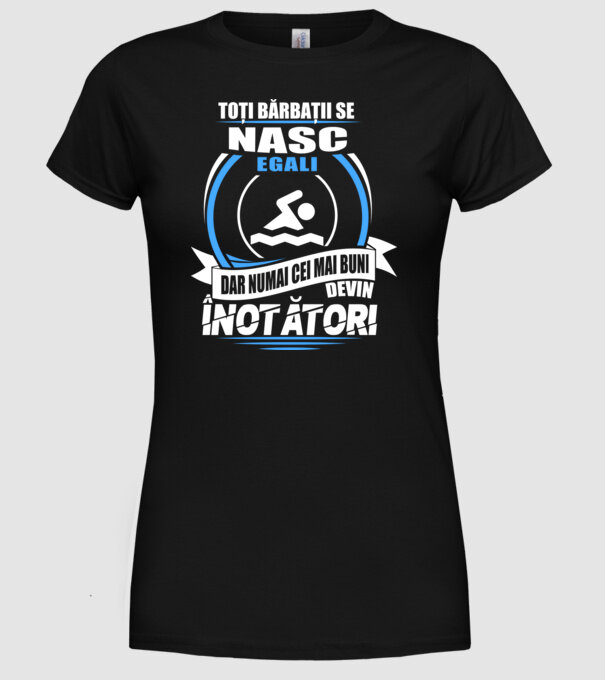 Toți bărbații se nasc egali înotători model negru pe tricou