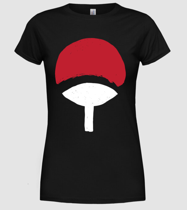 Uchiha logo model negru pe tricou