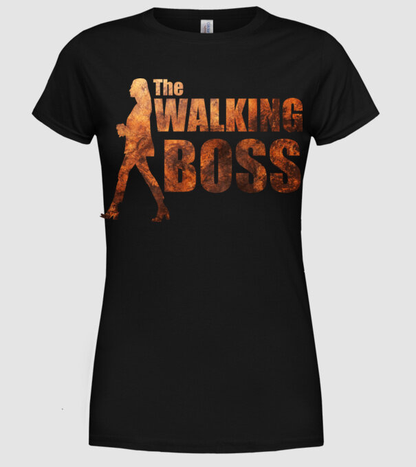 Walking bos model negru pe tricou