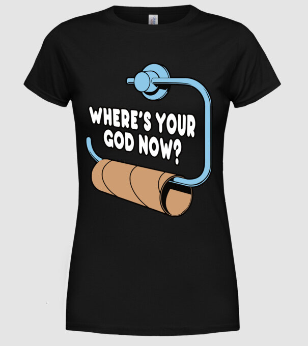 Where's your god now model negru pe tricou