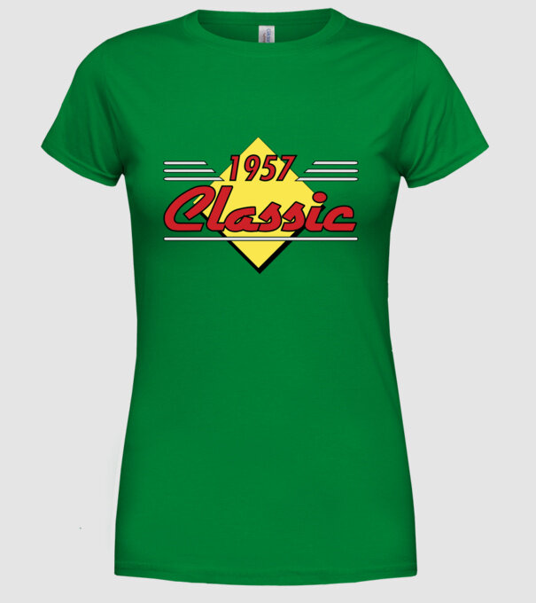 Classic - 1957 model verde pe tricou