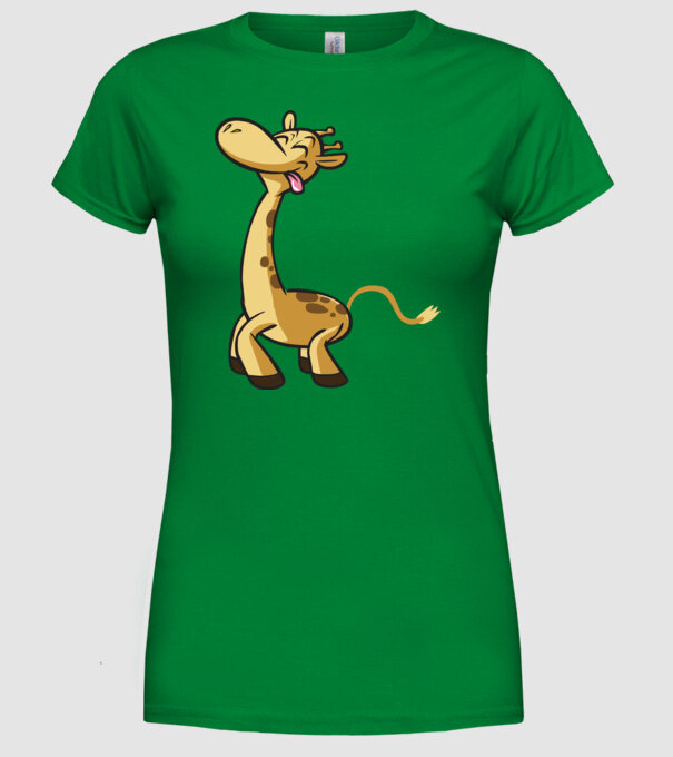 Giraffe model verde pe tricou