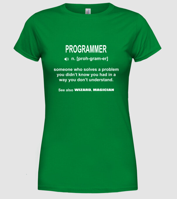 Programmer model verde pe tricou