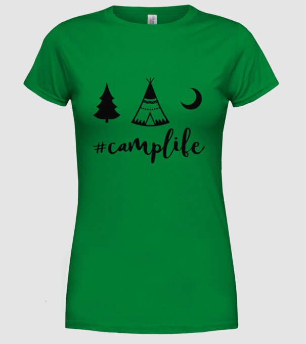 camplife model verde pe tricou
