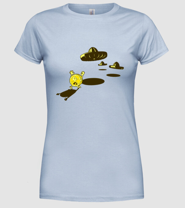 război de lămâie model albastru deschis pe tricou