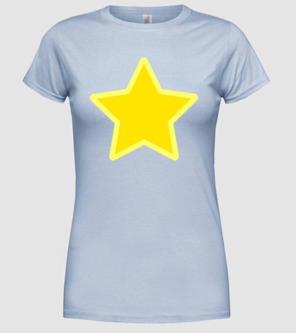 Stea model albastru deschis pe tricou