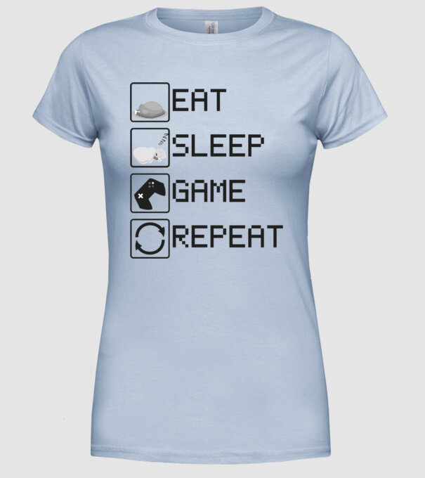 O zi de gamer model albastru deschis pe tricou
