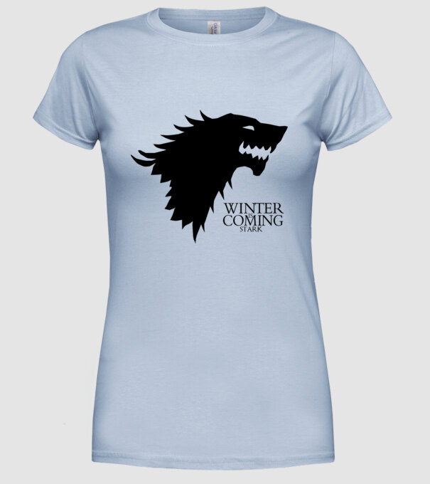 game of thrones winter is coming model albastru deschis pe tricou