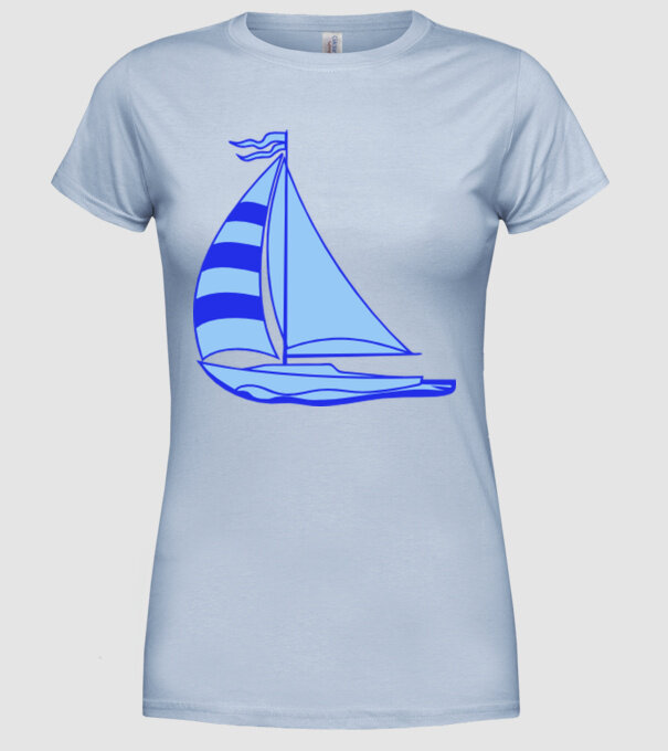 Vapor model albastru deschis pe tricou