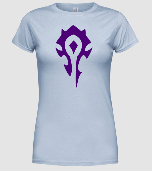 horde PvP model albastru deschis pe tricou