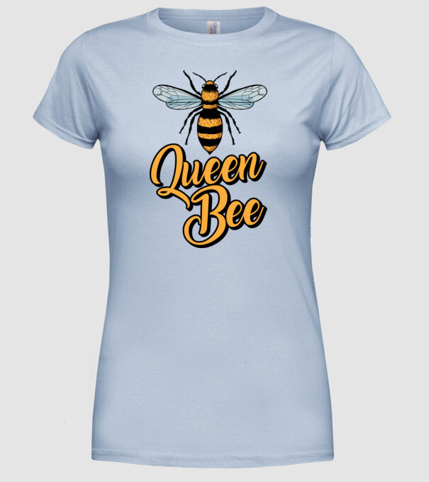 Queen Bee model albastru deschis pe tricou