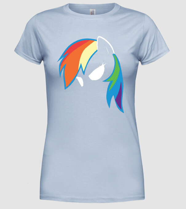Rainbow Dash model albastru deschis pe tricou