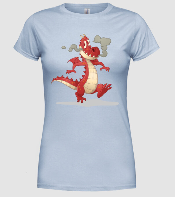 Dragon model albastru deschis pe tricou