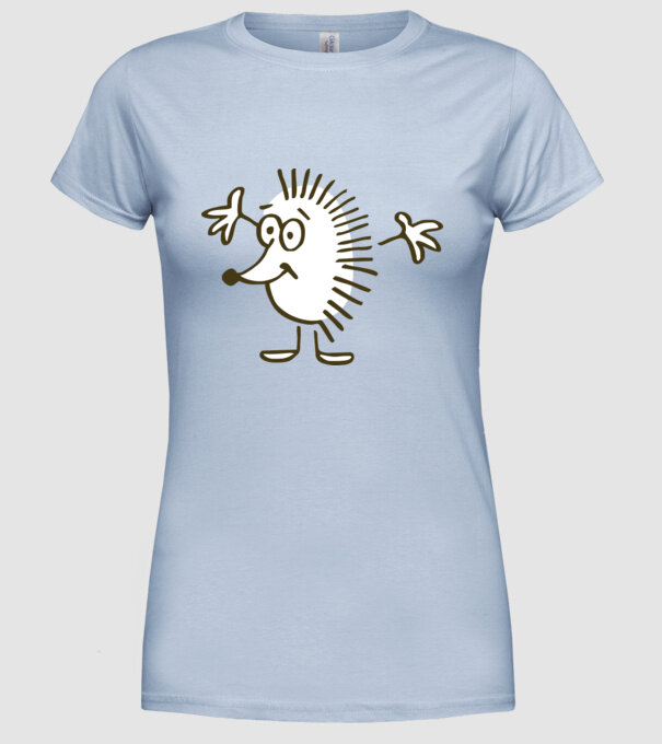 arici model albastru deschis pe tricou