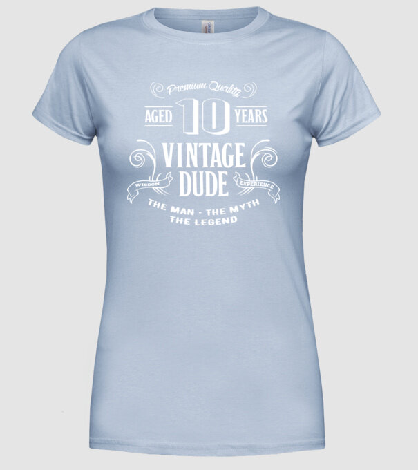Vintage Dude - 10 model albastru deschis pe tricou
