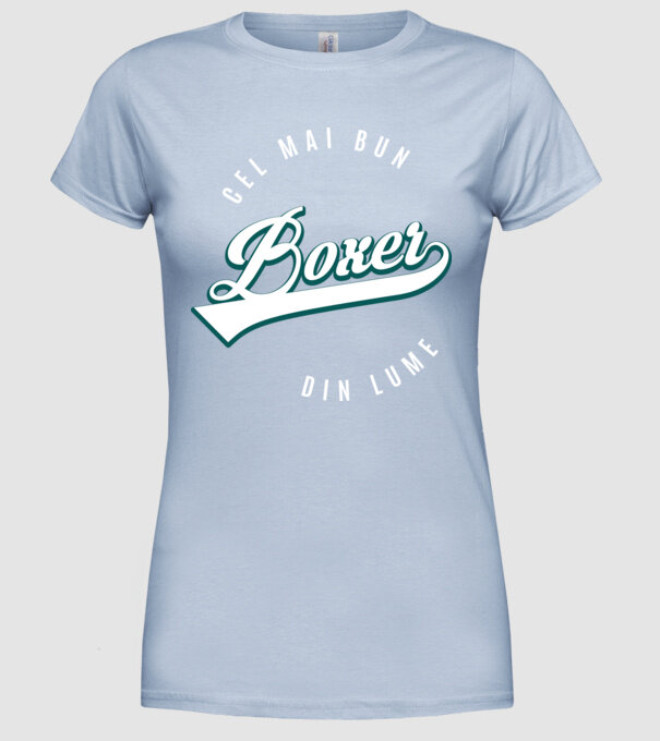 Cel mai bun boxer din lume model albastru deschis pe tricou