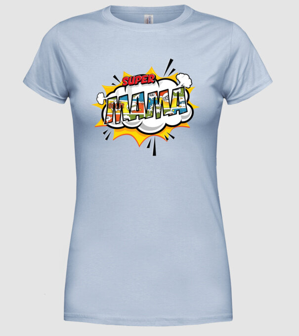 Mamă Comică model albastru deschis pe tricou