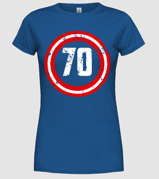 Birthday captain 70 Years old model albastru regal pe tricou