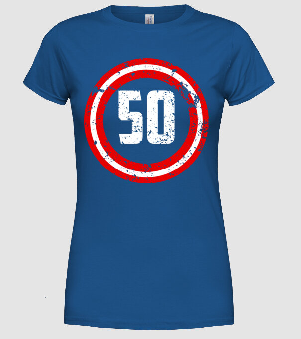 Birthday captain 50 Years old model albastru regal pe tricou