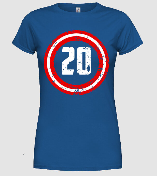 Birthday captain 20 Years old model albastru regal pe tricou