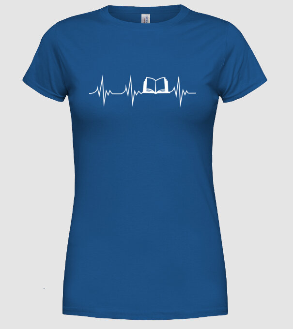 book ekg model albastru regal pe tricou