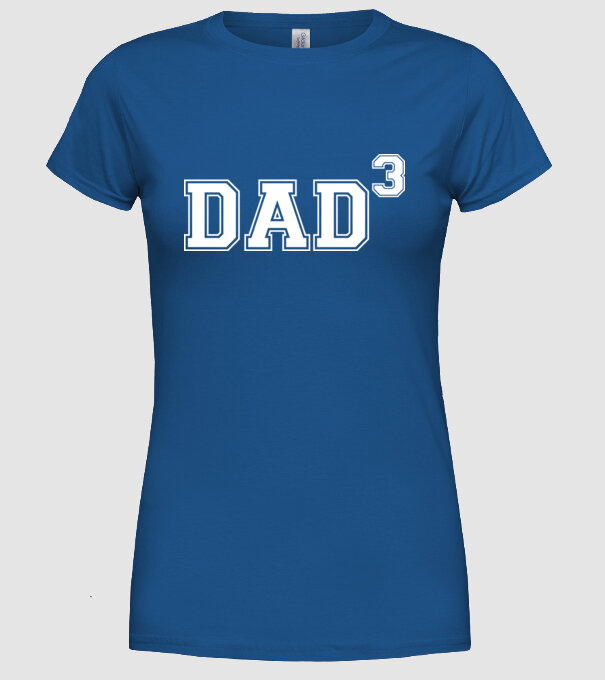 Dad for three model albastru regal pe tricou