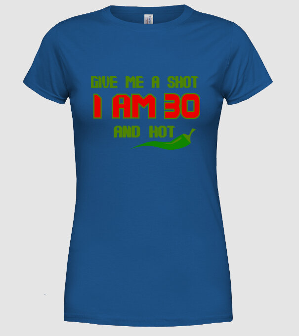 Give me a shot - 30 model albastru regal pe tricou
