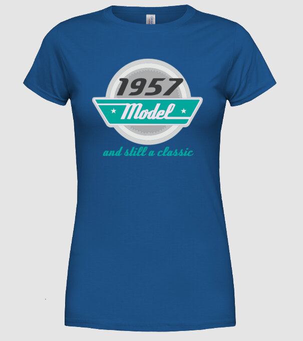 Model and still a classic - 1957 model albastru regal pe tricou