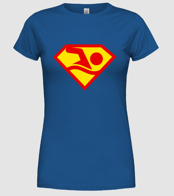 Supersportiv ÎNOTĂTOR model albastru regal pe tricou