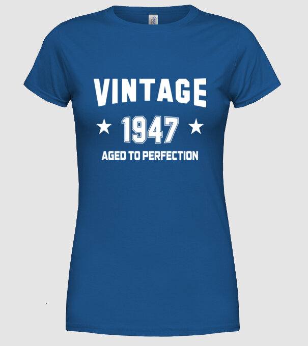 Vintage - 1947 model albastru regal pe tricou
