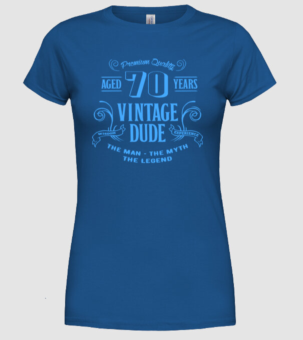 Vintage Dude - 70 model albastru regal pe tricou