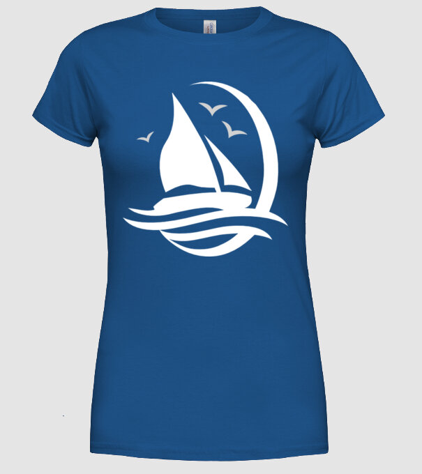 navă model albastru regal pe tricou