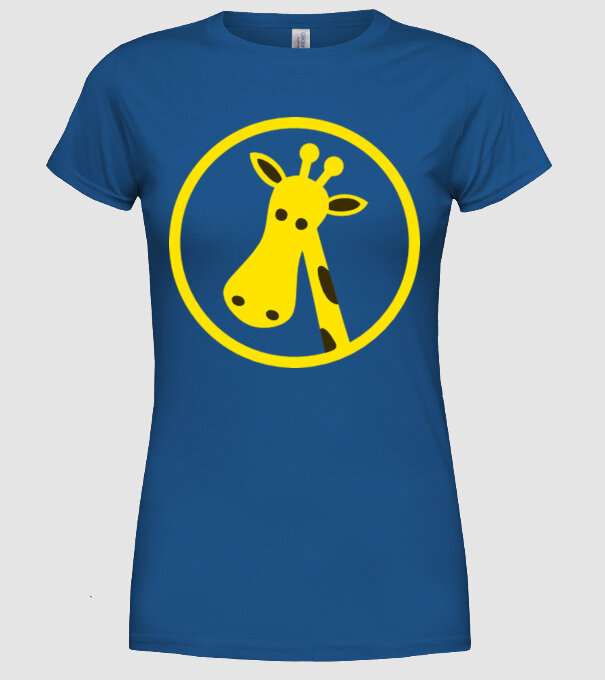 Girafă model albastru regal pe tricou