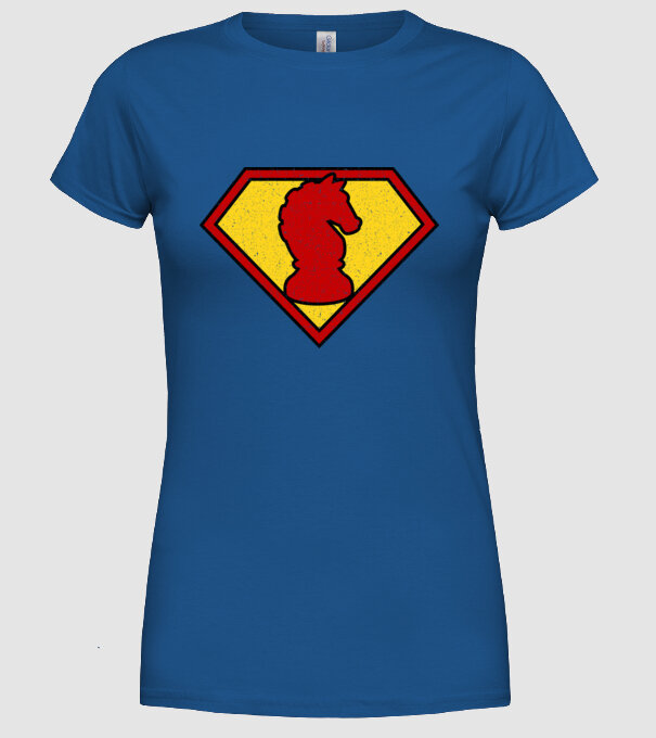 SuperChess cal de șah model albastru regal pe tricou