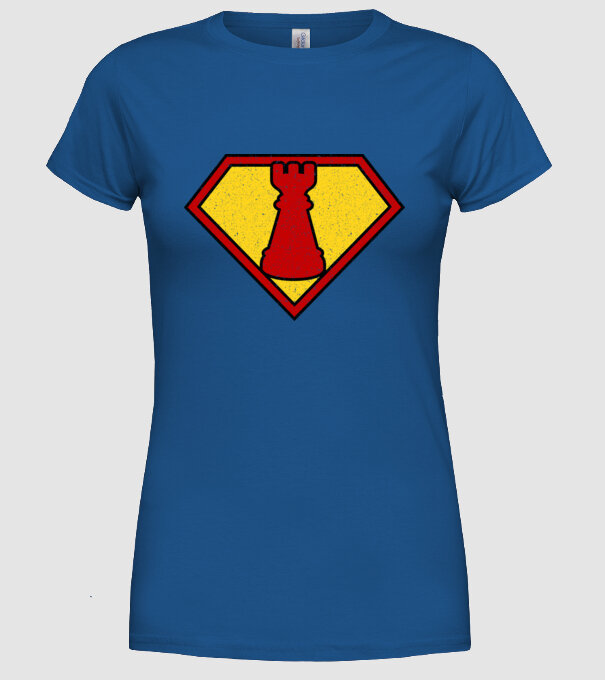 SuperChess turnul de sah model albastru regal pe tricou