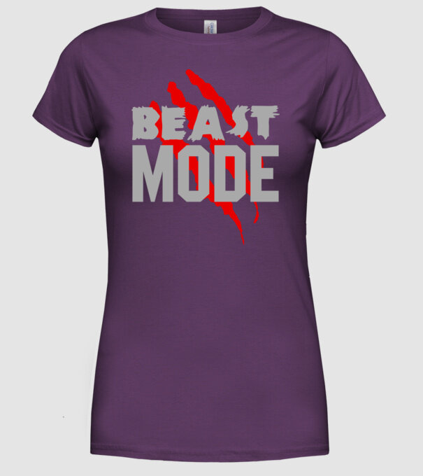 Beast mode model mov pe tricou