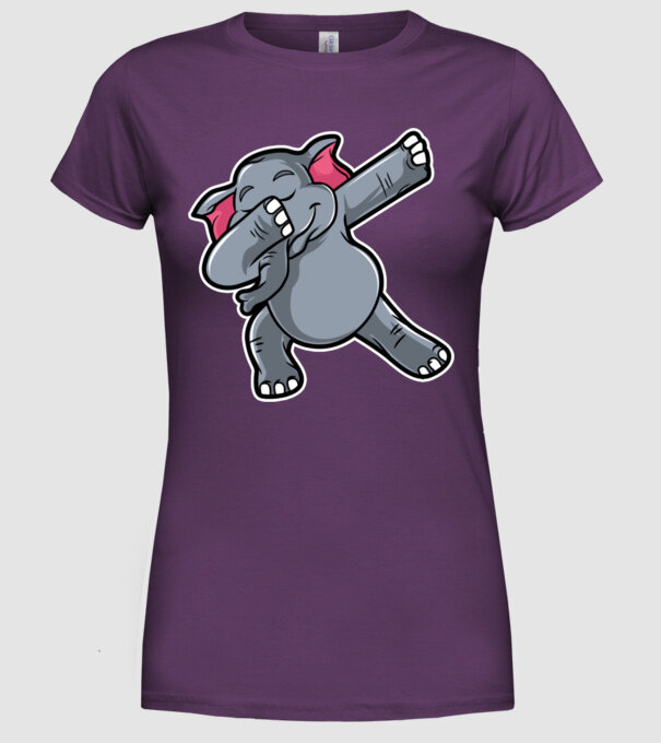 Elefant DAB model mov pe tricou