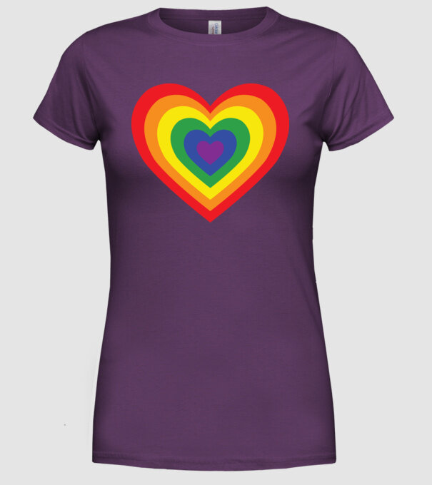 inimă lgbtq model mov pe tricou