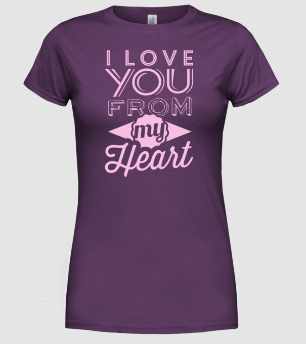 love you from model mov pe tricou