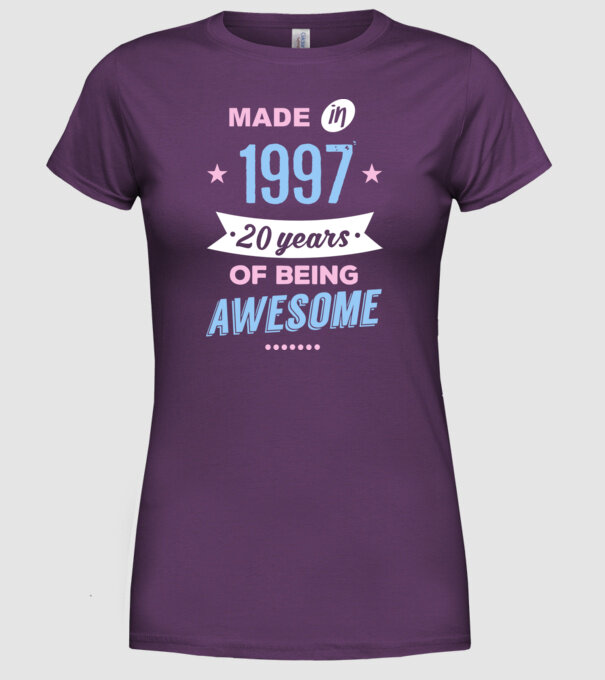Made in - 1997 model mov pe tricou