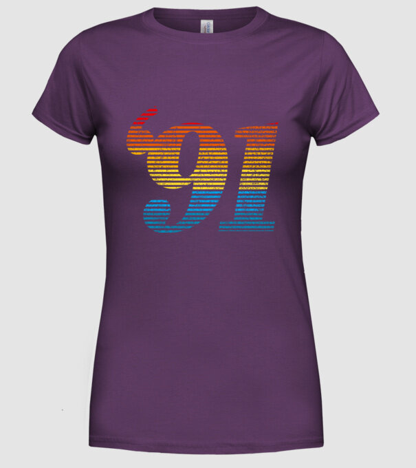 Retro Birthday 1991 model mov pe tricou