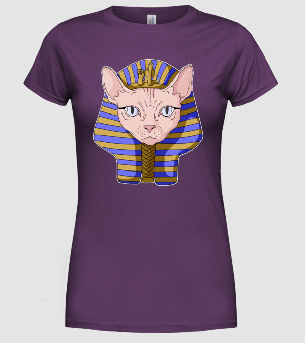 sphynx cat pharaoh model mov pe tricou