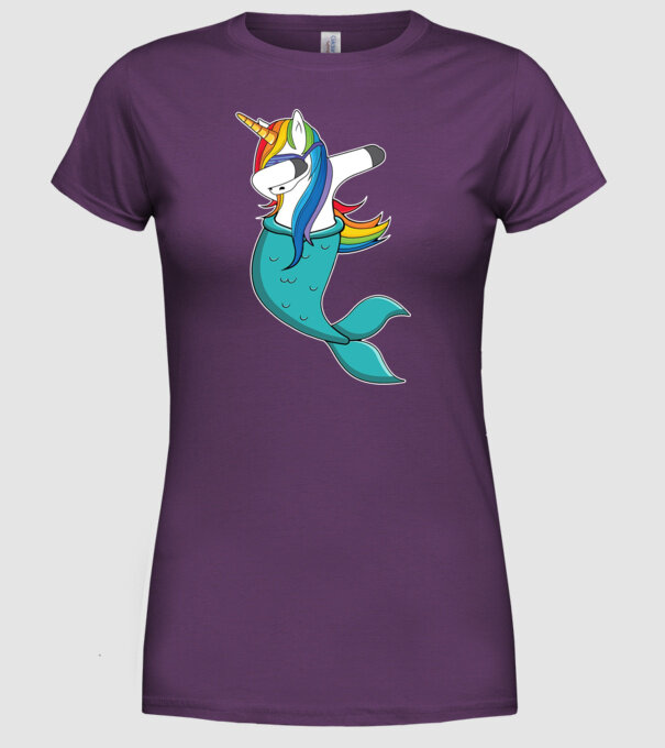 Unicorn Sirenă DAB model mov pe tricou