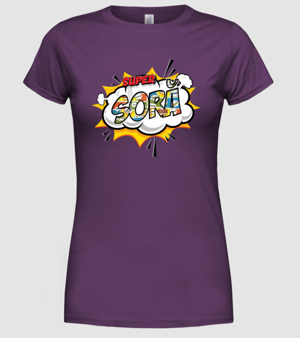 Super Soră model mov pe tricou