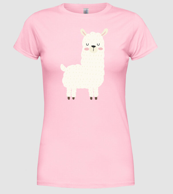 Alpaca model roz deschis pe tricou