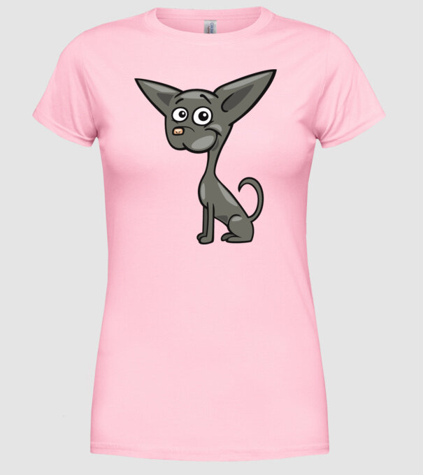 Dog silhouette model roz deschis pe tricou
