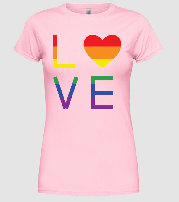 love lgbtq model roz deschis pe tricou