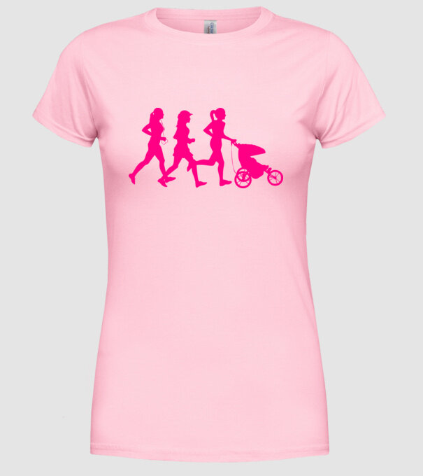 Running Mom model roz deschis pe tricou
