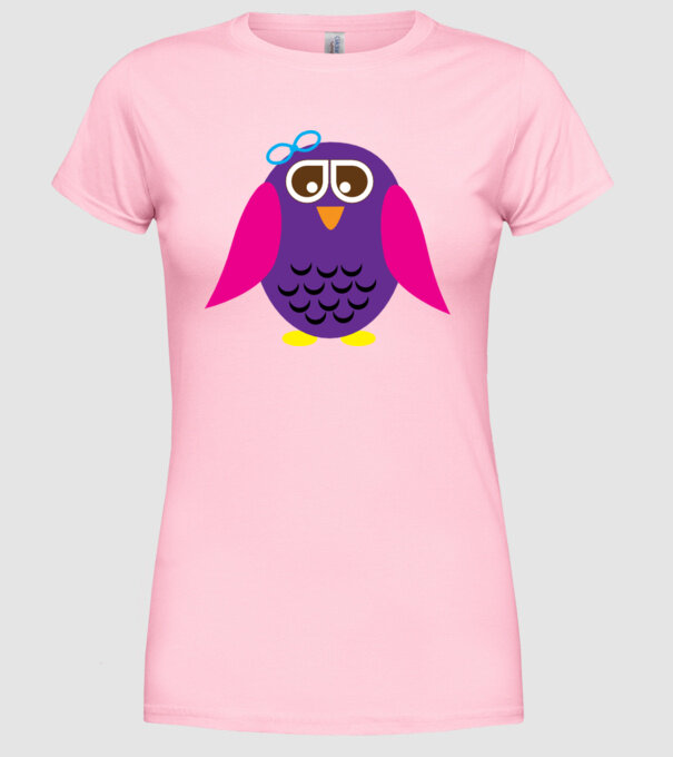 Owl model roz deschis pe tricou