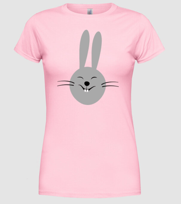 rabbit model roz deschis pe tricou